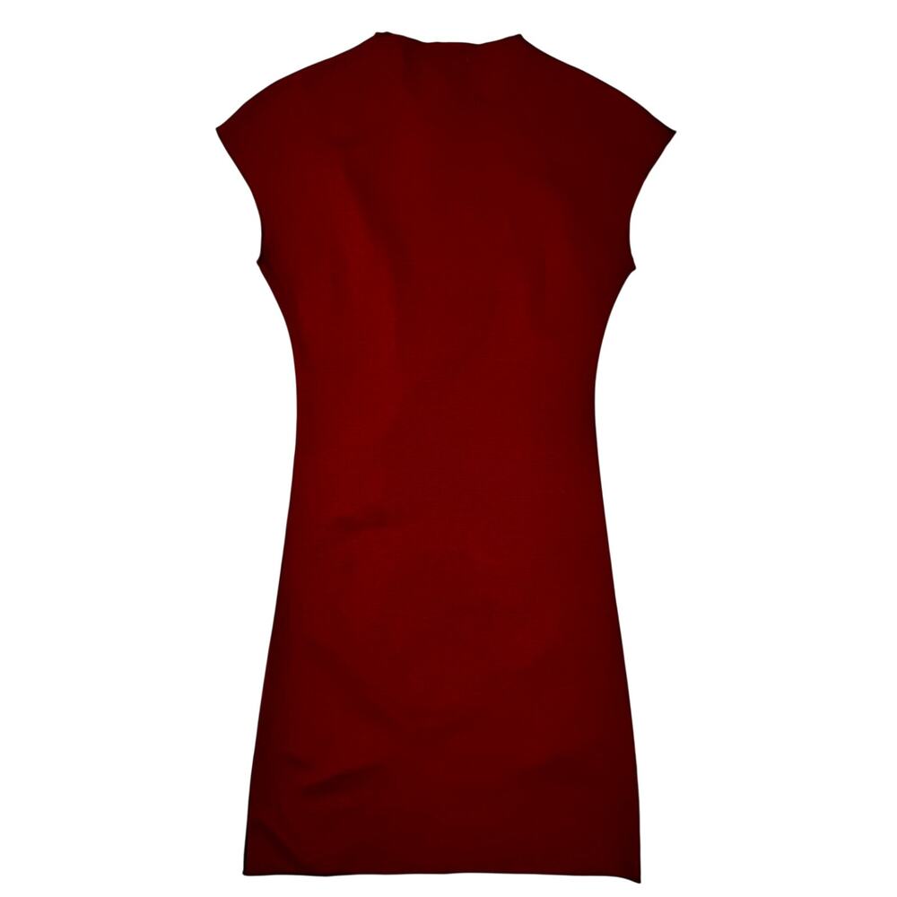 Aqua Ponte Sheath Mock Neck Cap Sleeve Mini Dress Burgundy Red Women’s Small - Picture 3 of 16